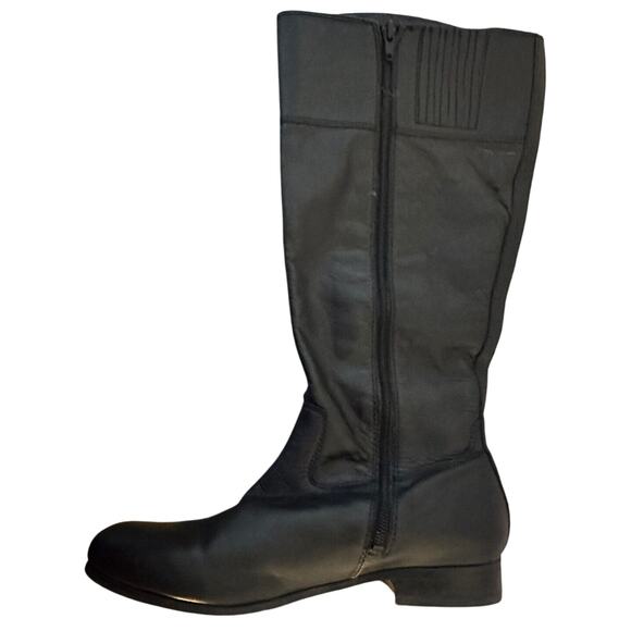 ARTURO CHIANG Black Leather Riding Knee High Boots Womens 8.5 MW Side Zip - Picture 5 of 10